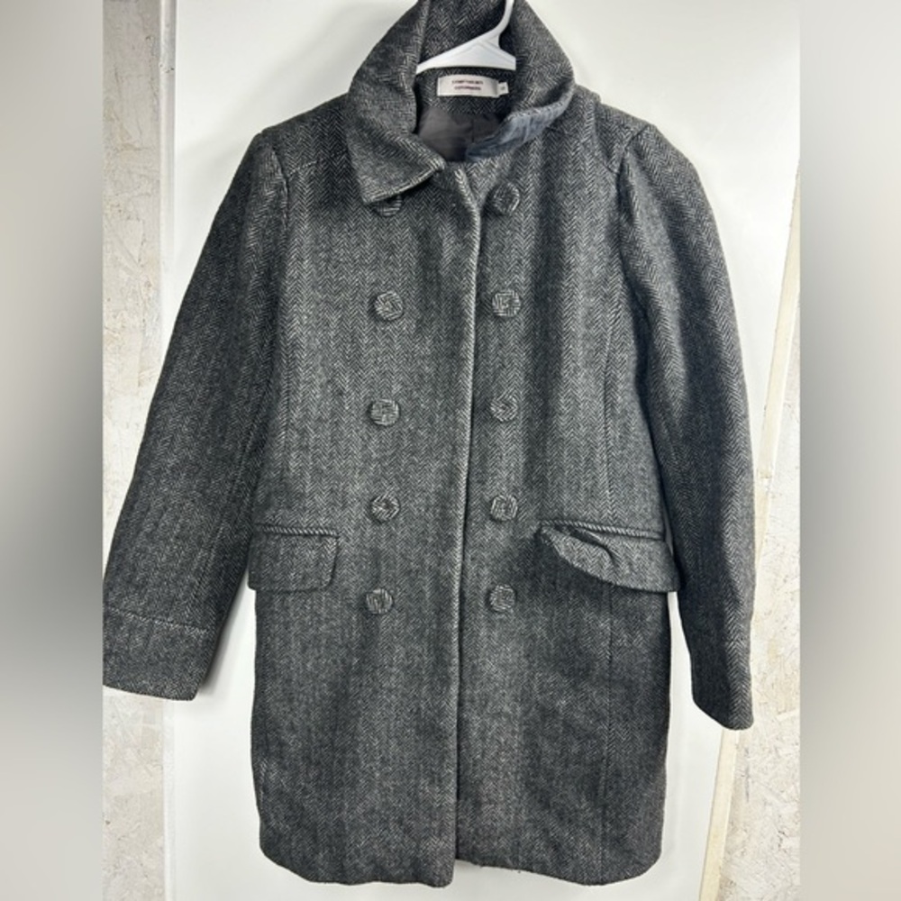 Comptoir des Cotonniers herringbone double breasted coat sz M